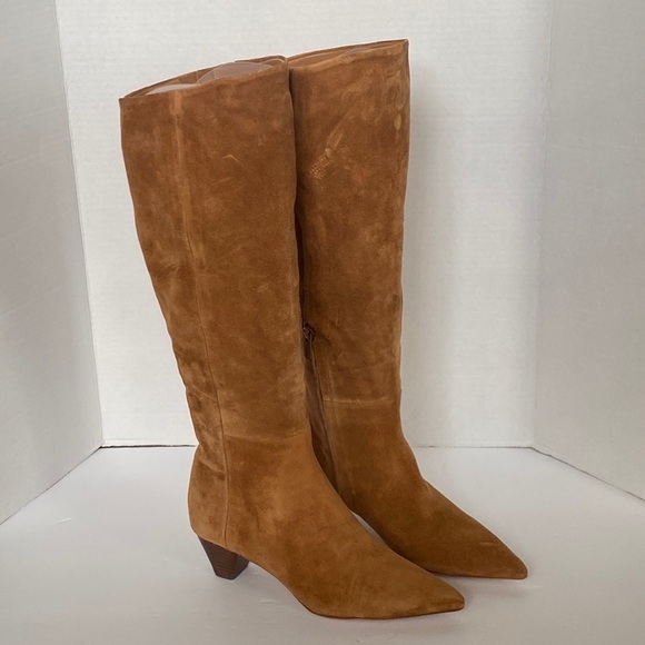 Vince Women's Farida Pointed Toe Boots Knee High Suede/Leather Size 5 - Picture 3 of 10